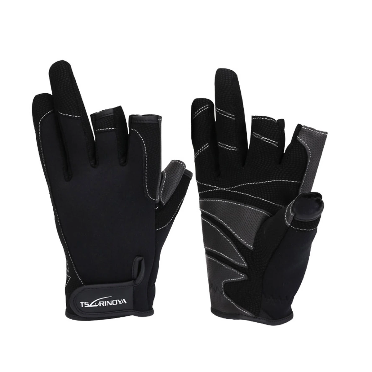 GUANTES TSURINOYA HALF FINGERS GLOVES NEGROS